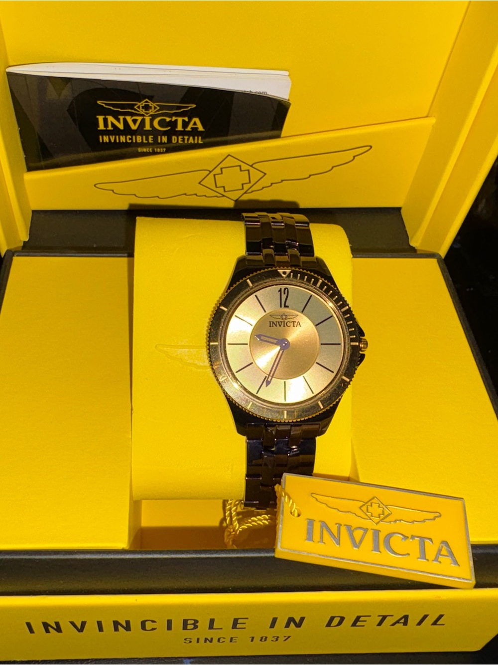 New Invicta Gold and Black Two-Tone Bracelet Watch